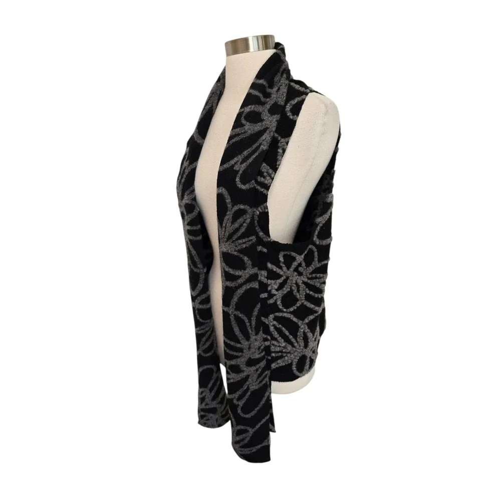Bryn Walker Womens Open Front Vest Size Medium Black Felted Wool